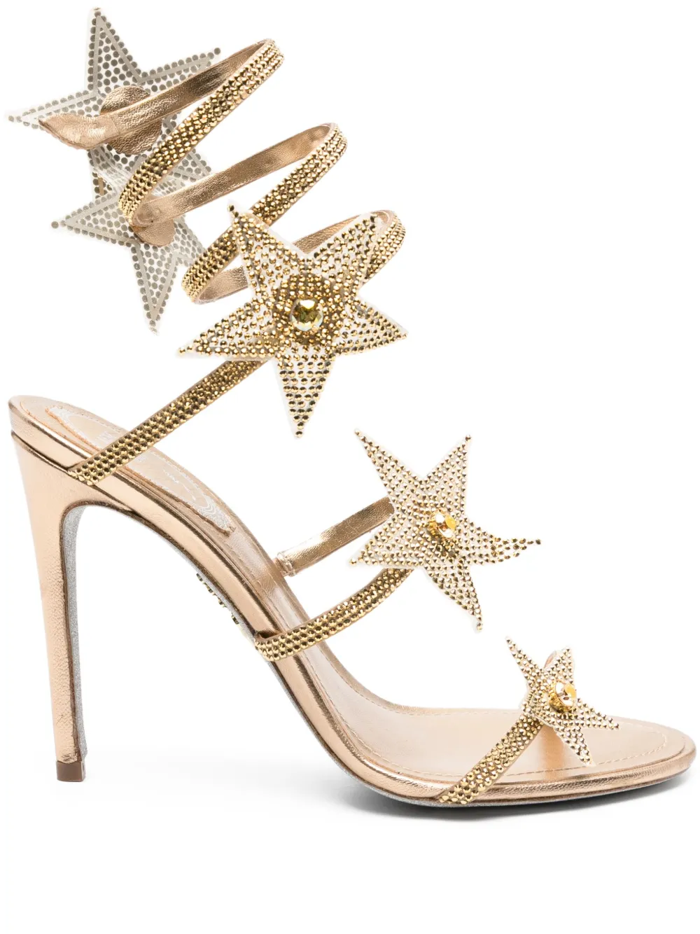 René Caovilla 105mm Cleo sandals Gold