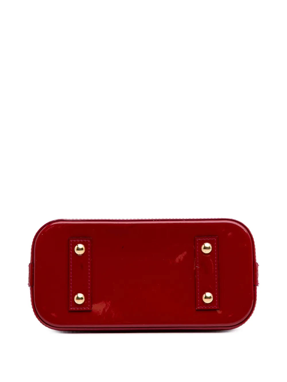 Pre-owned Louis Vuitton 2013 Monogram Vernis Alma Bb Satchel In Red