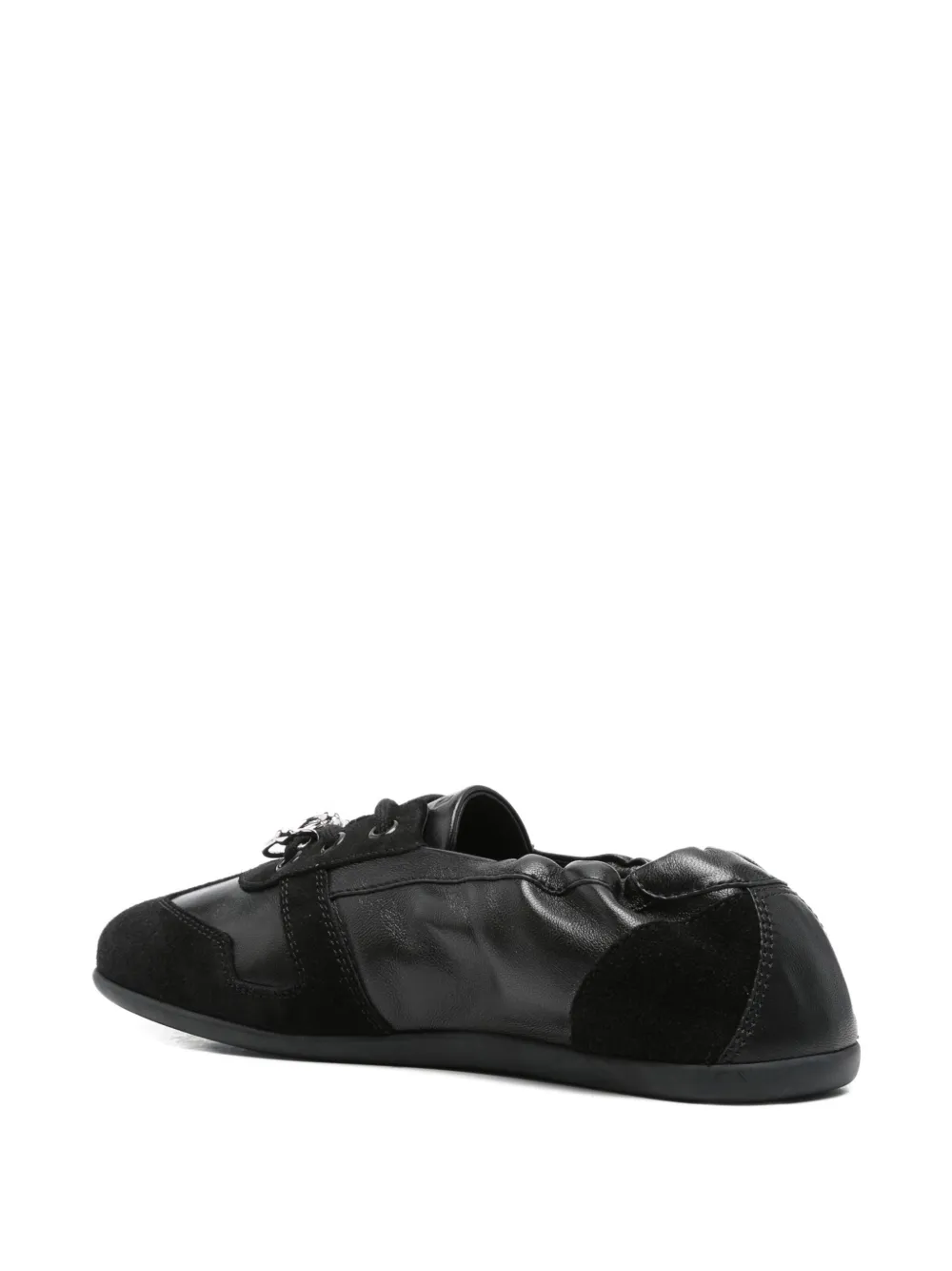3juin Olly elastic-top lace-up flats Black