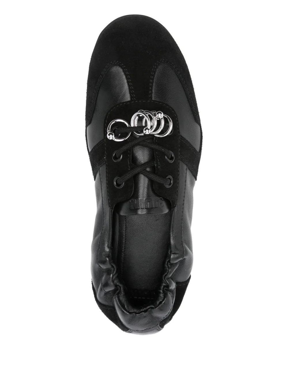 3juin Olly elastic-top lace-up flats Black