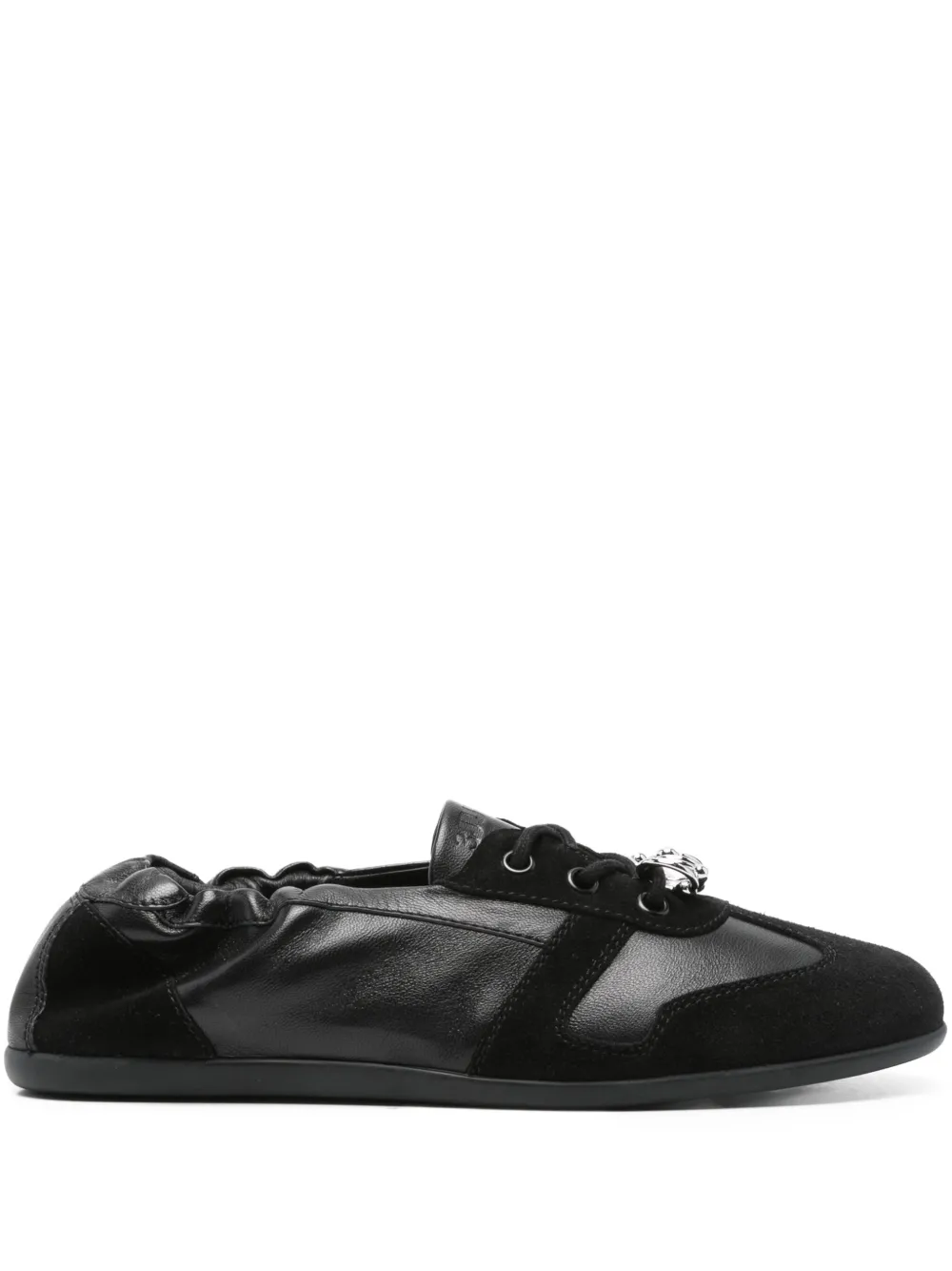 3juin Olly elastic-top lace-up flats Black
