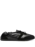 3juin Olly elastic-top lace-up flats - Black