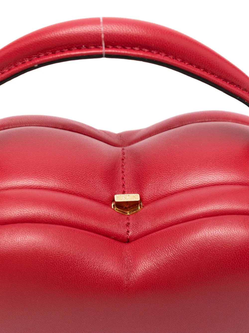 Moschino Heart-shaped Quilted Tote Bag In Red