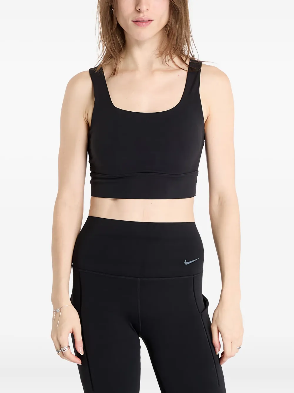 Nike Zenvy padded longline sports bra Zwart