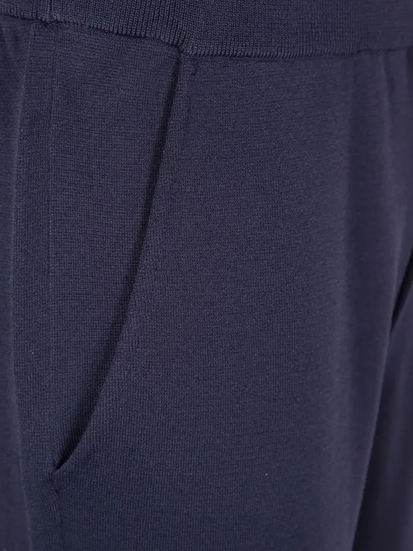 Emporio Armani elastic-waistband welt-pocket Trousers | Blue