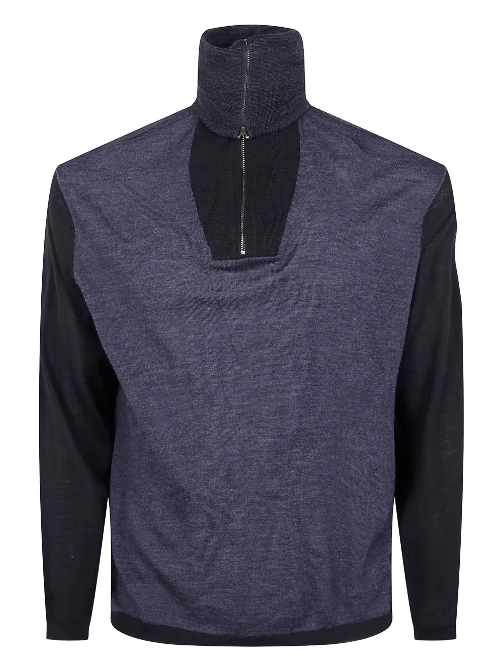 Emporio Armani half-zip wool sweatshirt Blauw