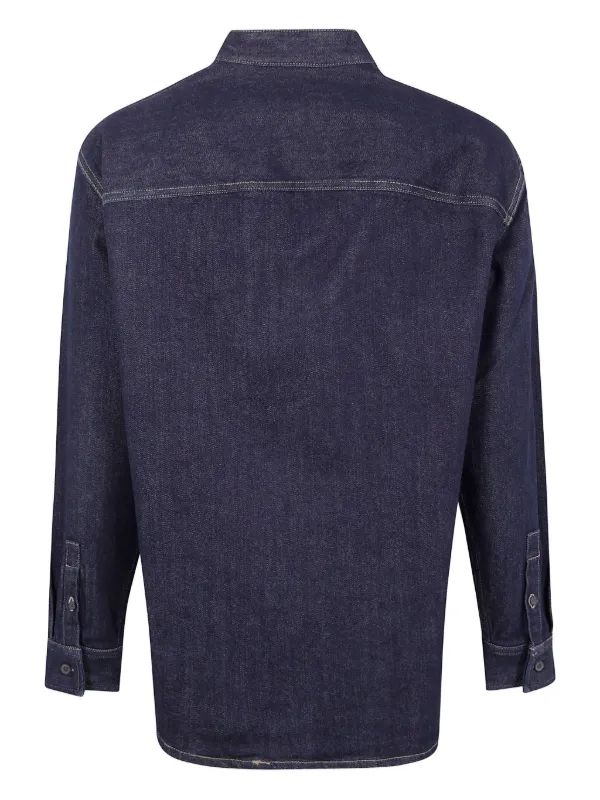 Emporio Armani スタンドカラーデニムシャツ | ブルー | FARFETCH JP