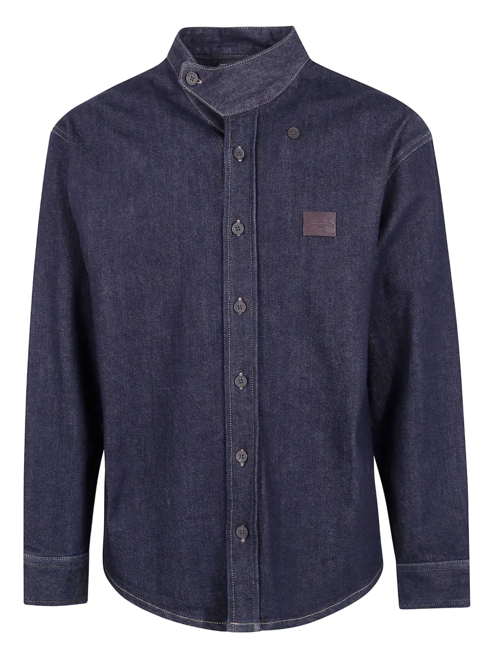 stand-collar denim shirt