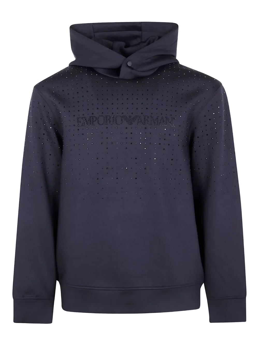 Emporio Armani crystal-embellished hoodie Zwart
