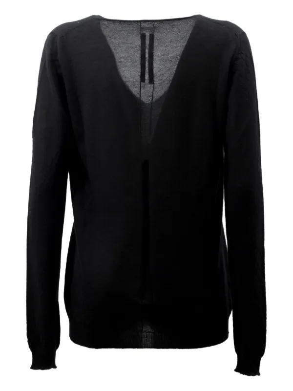 Rick Owens ロングスリーブ Vネックセーター | ブラック