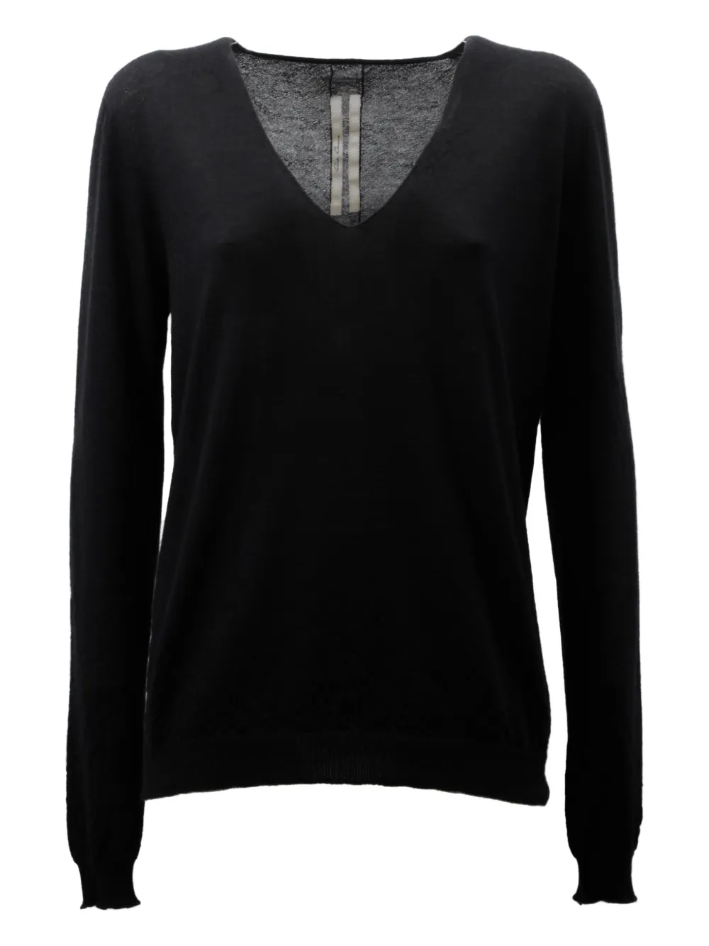 Rick Owens v-neck long-sleeve sweater | Black | Image 1