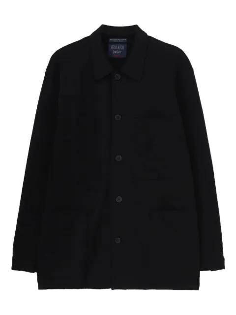 Yohji Yamamoto Jack met opgestikte zak en knoopsluiting