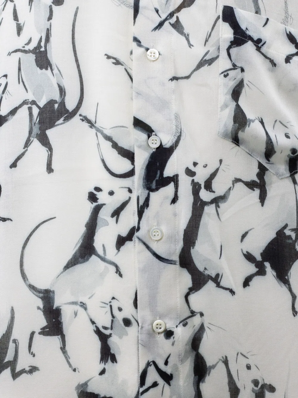 Magliano mouse-print button-down shirt - Wit