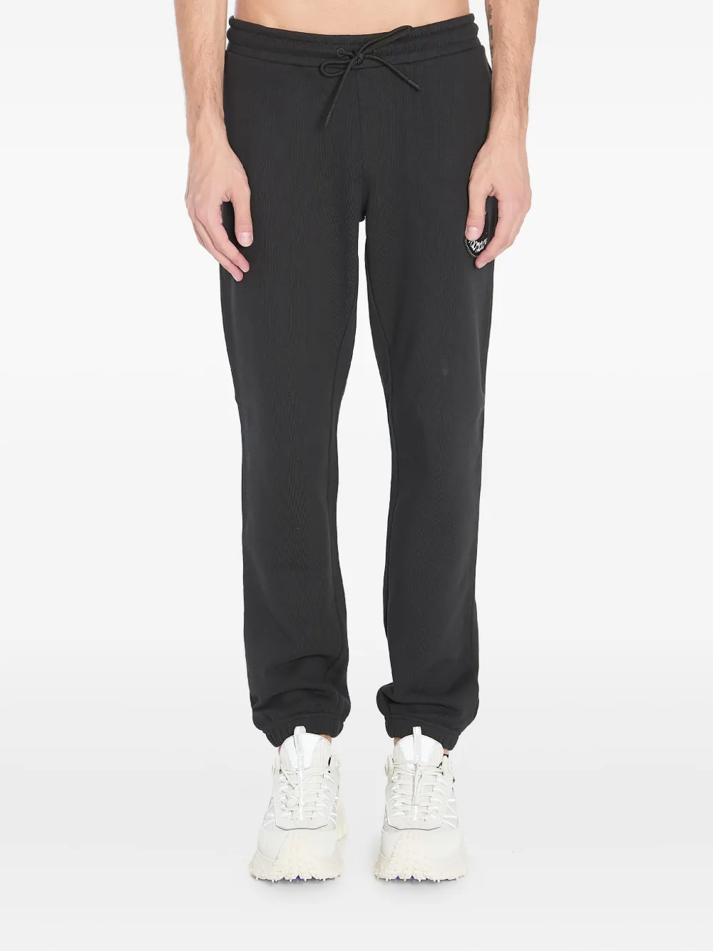 Moncler elastic-cuff logo track pants Blauw