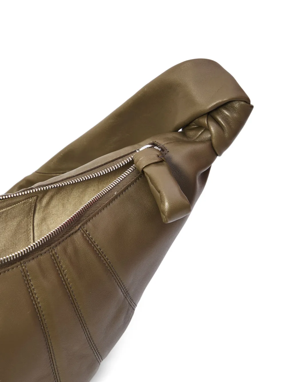 LEMAIRE medium Croissant lamb-skin shoulder bag Groen