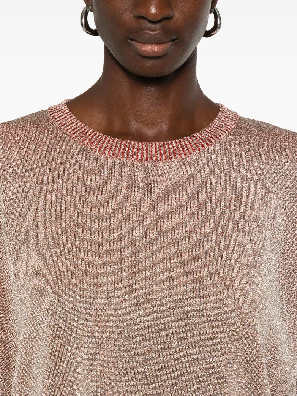 Missoni metallic-effect side-split top Rood
