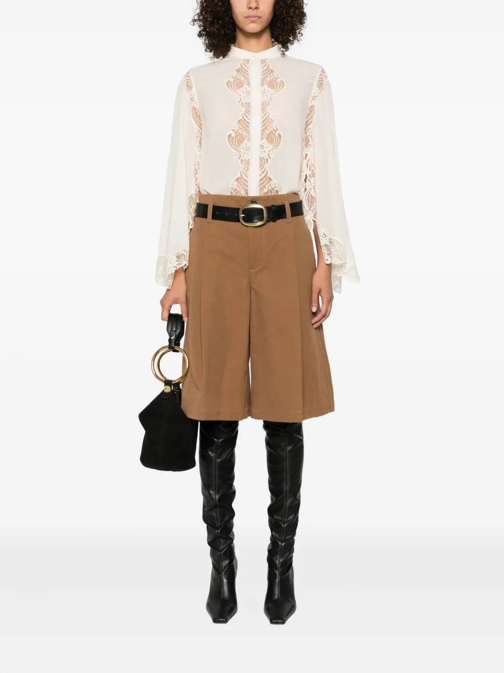 Chloé lace-trimmed blouse Beige