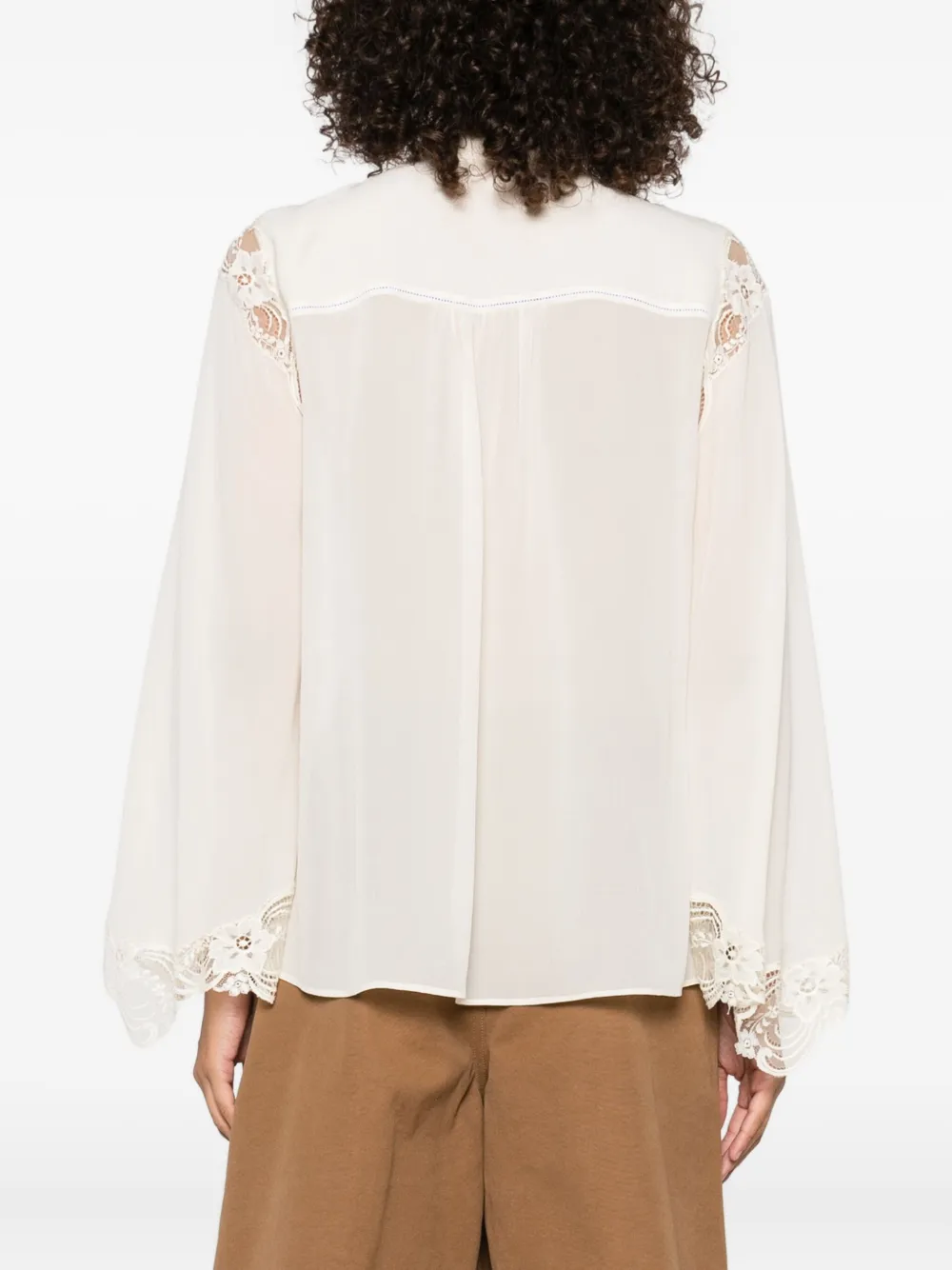 Chloé lace-trimmed blouse Beige
