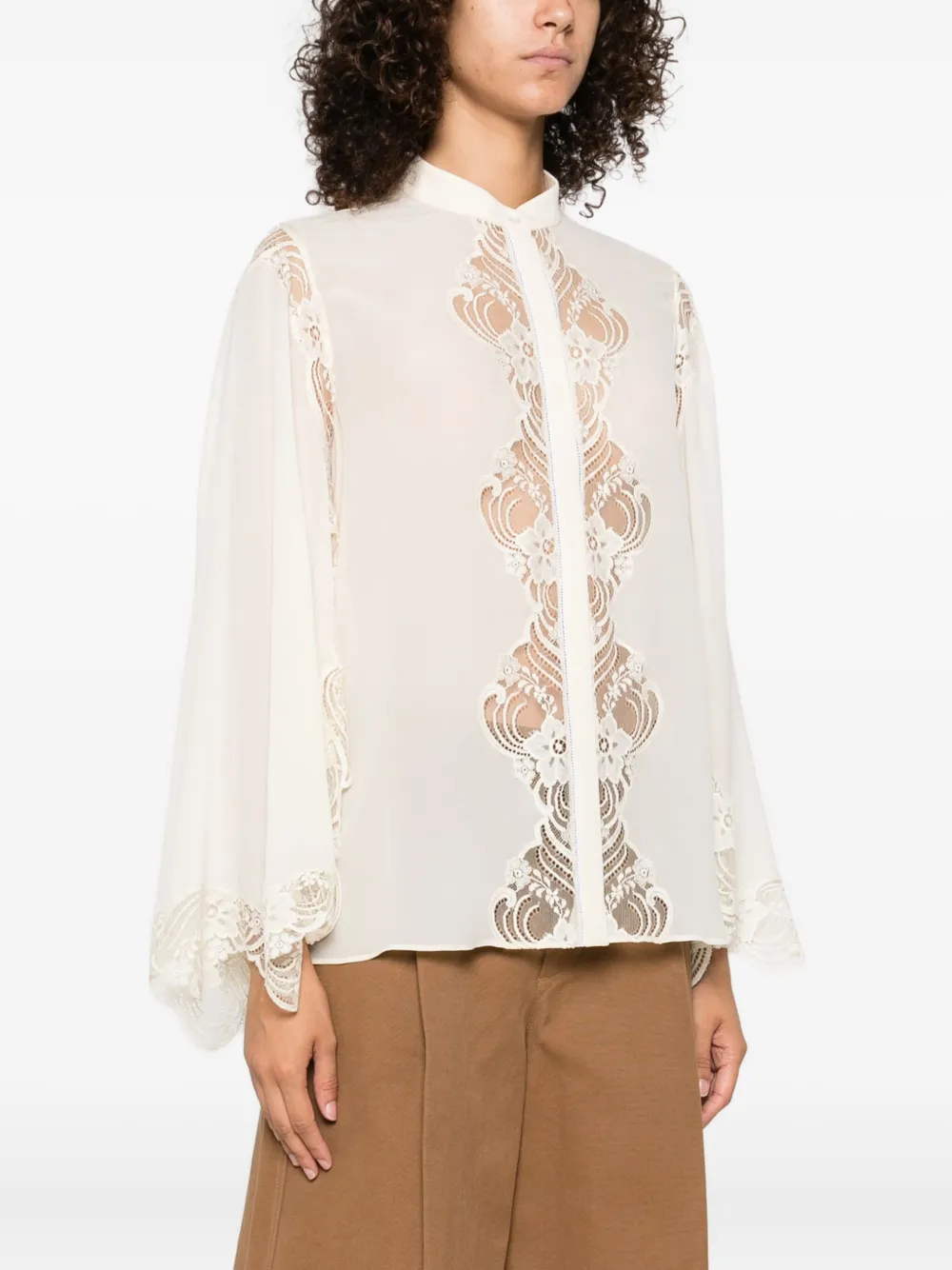 Chloé lace-trimmed blouse Beige