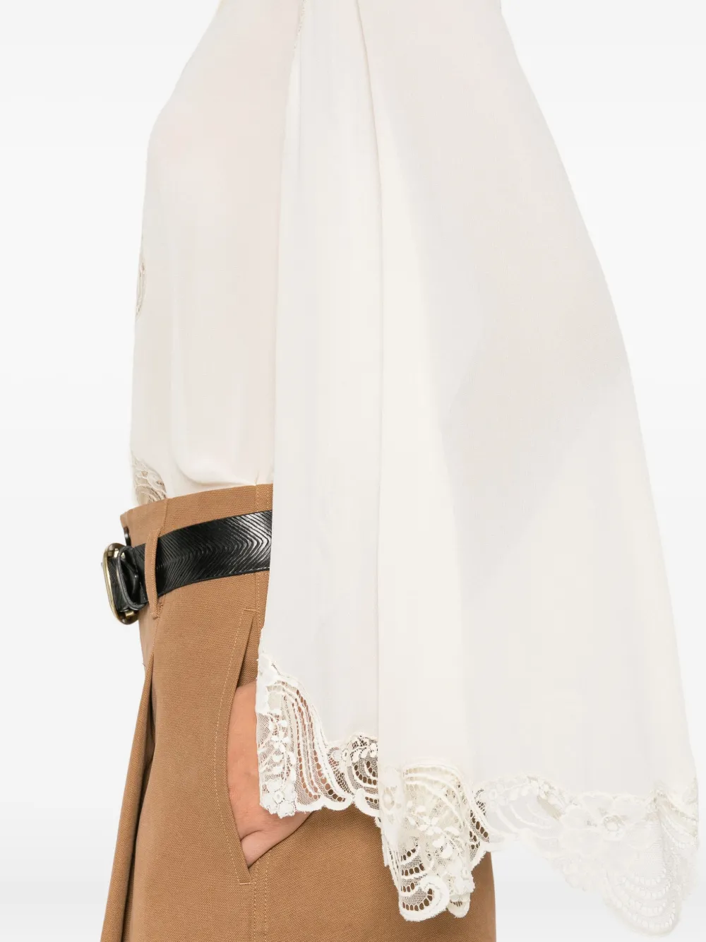 Chloé lace-trimmed blouse Beige