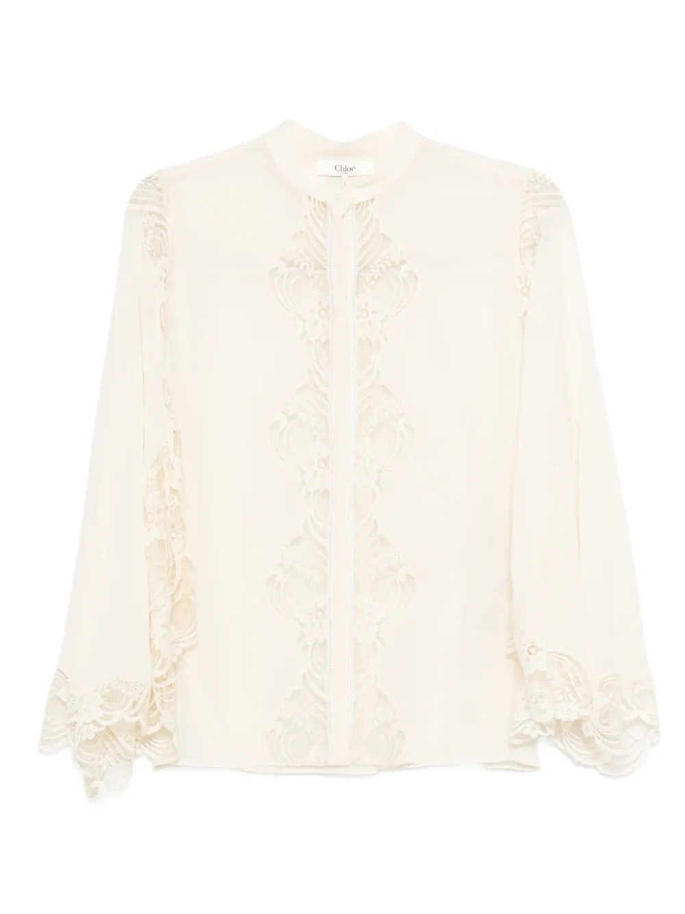 Chloé lace-trimmed blouse Beige