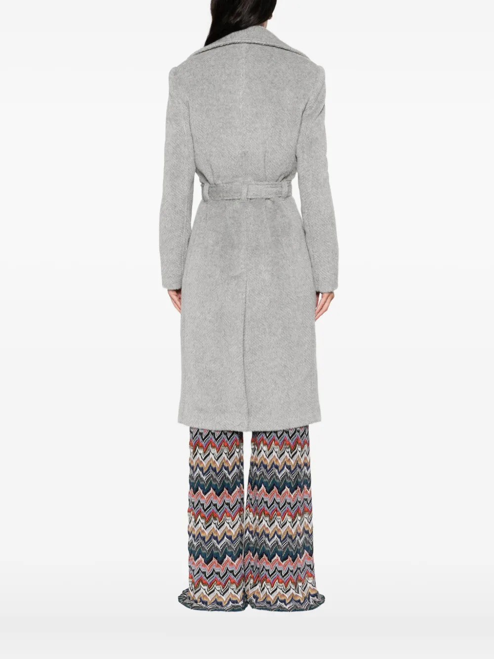 Missoni Jas met ceintuur en dubbele rij knopen Grijs