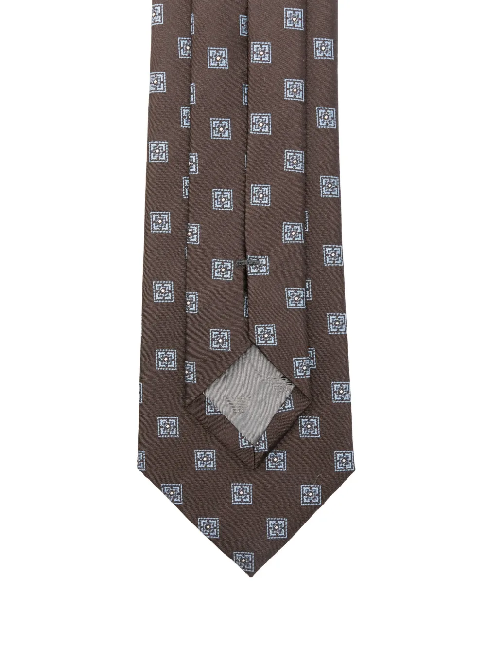 Emporio Armani pattern-jacquard silk tie Bruin