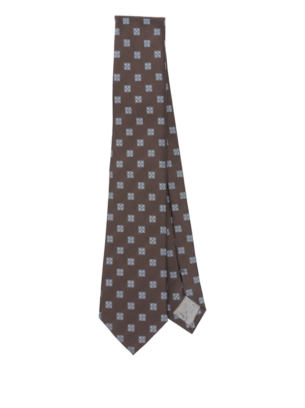 Emporio Armani pattern-jacquard silk tie Bruin
