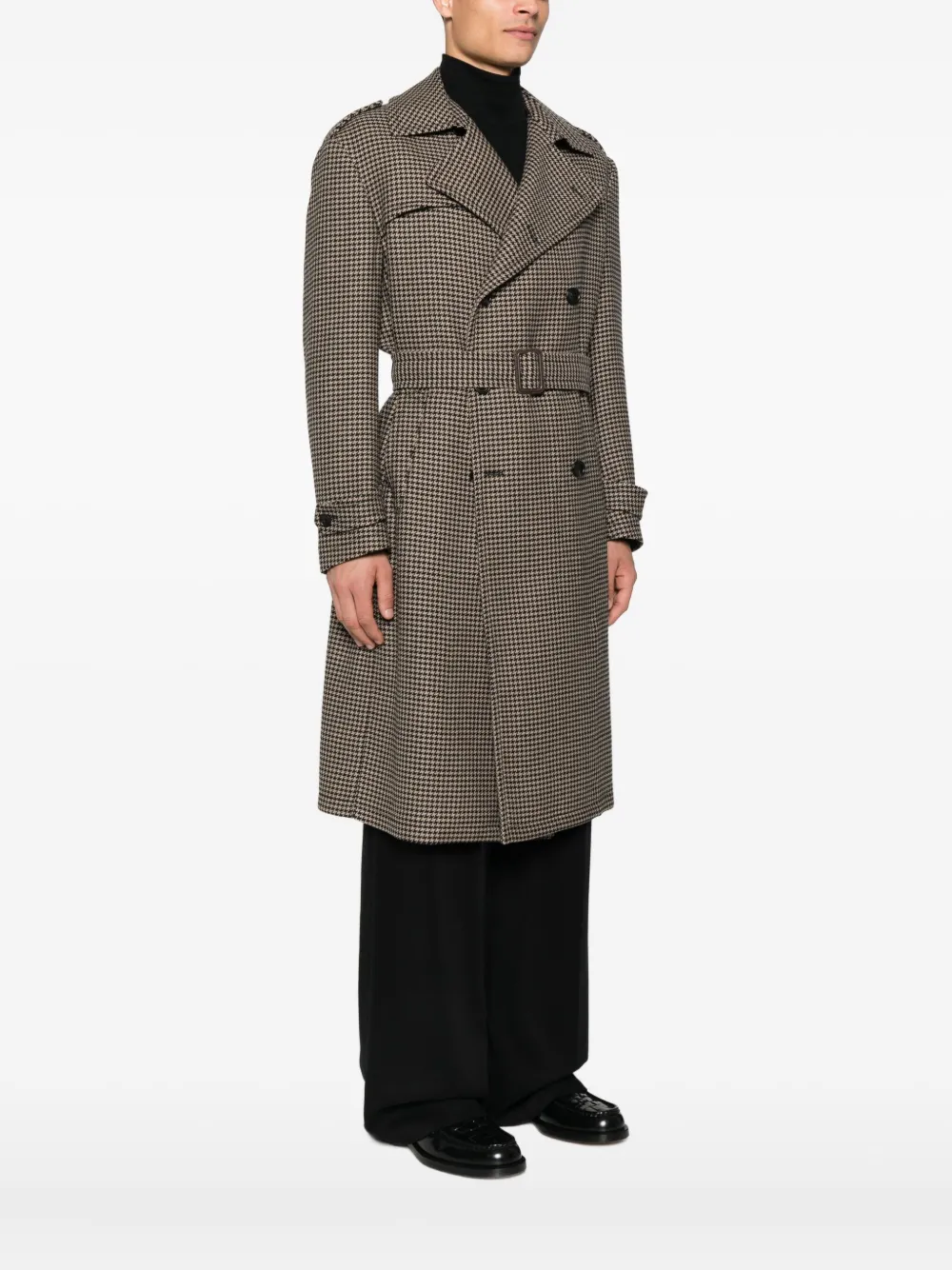 Tagliatore houndstooth double-breasted coat Zwart