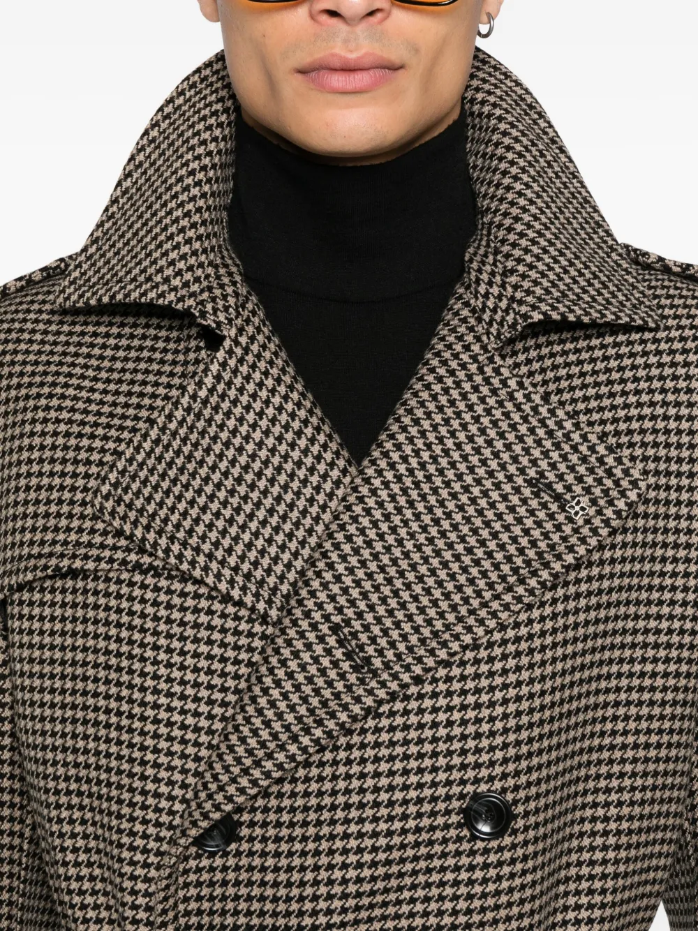 Tagliatore houndstooth double-breasted coat Zwart