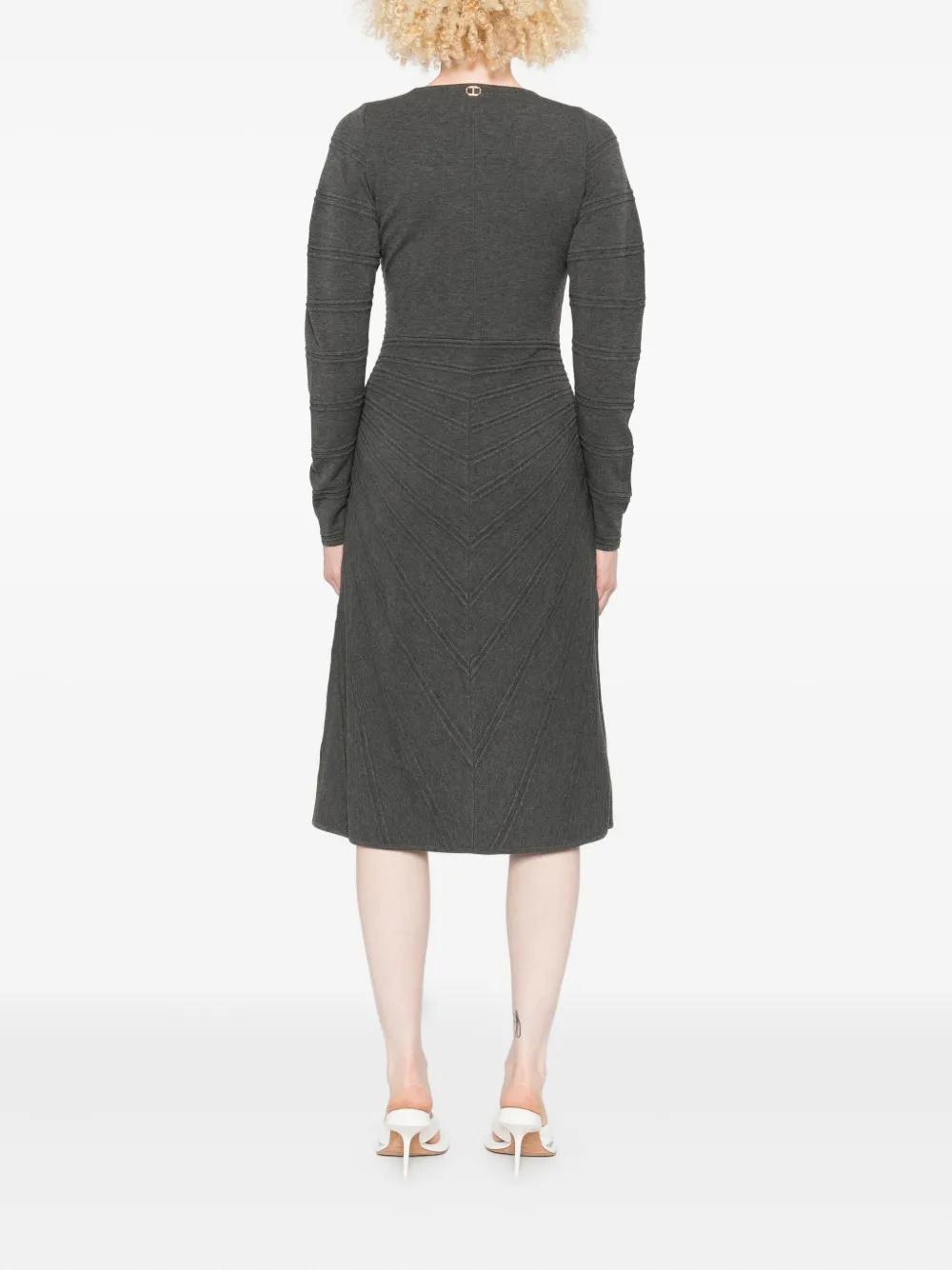 TWINSET Mini-jurk met textuur en V-hals Grijs