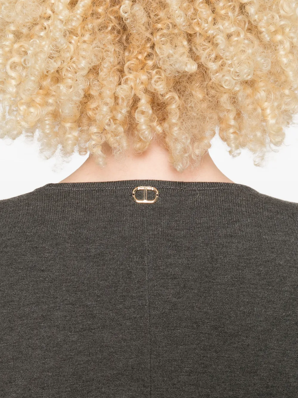 TWINSET Mini-jurk met textuur en V-hals Grijs