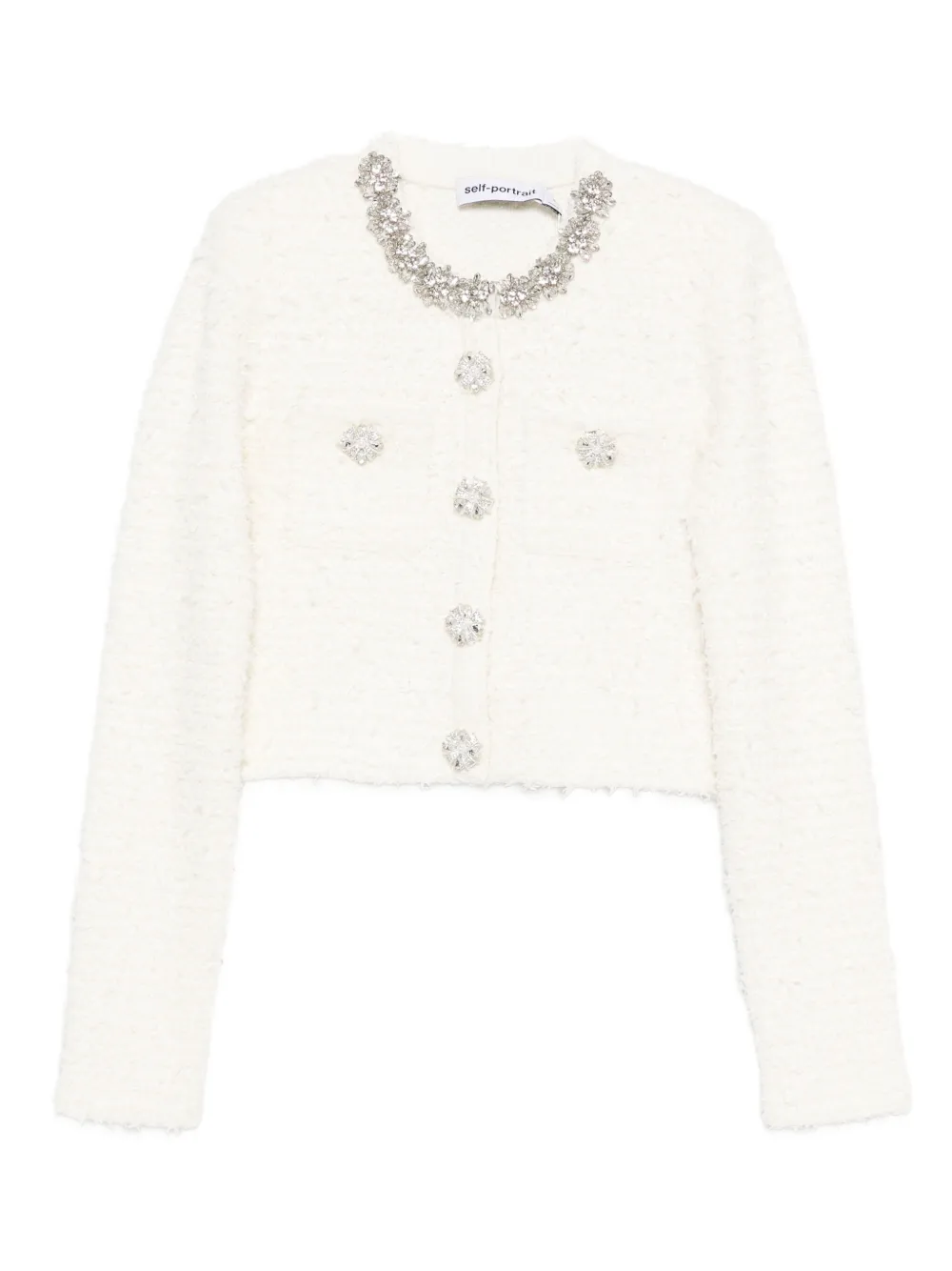Self-Portrait Vest met verfraaide knopen Beige
