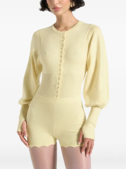 Manière De Voir Michele knitted scallop-hem playsuit