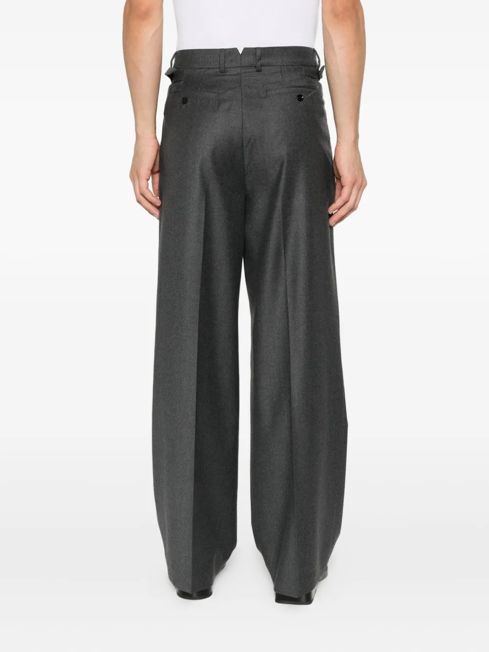 AMI Paris pleated tab trousers Grijs
