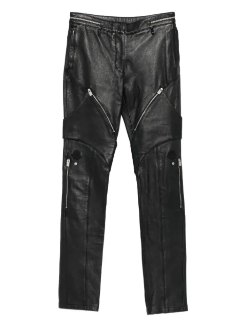 Moncler zip-pocket leather trousers
