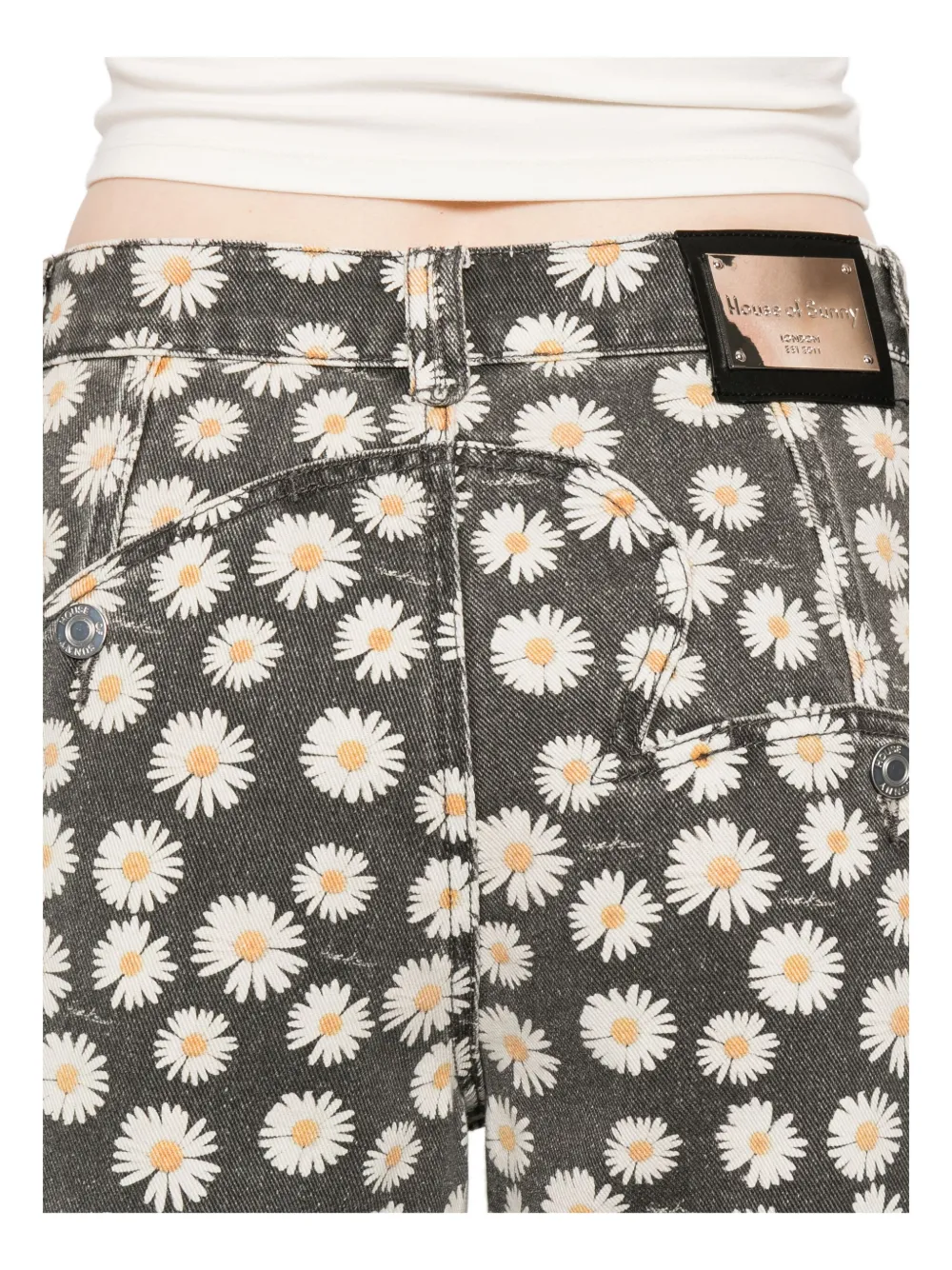 House Of Sunny Womens Multi Daisy Jessie Straight-leg High-rise Jeans In Gray