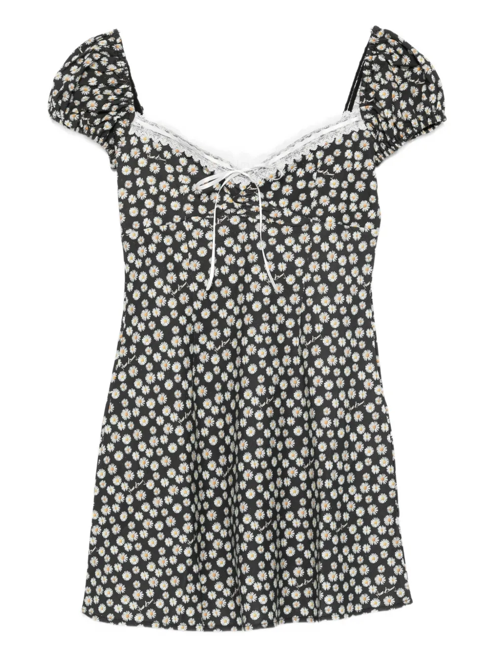 House of Sunny Ditsy Daisy puff-sleeve floral mini dress - グレー House of Sunny Ditsy Daisy puff-sleeve floral mini dress - グレー