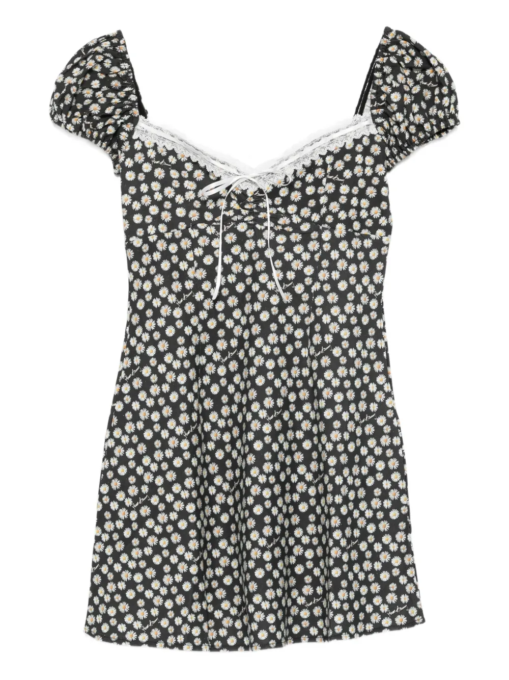 Ditsy Daisy puff-sleeve floral mini dress