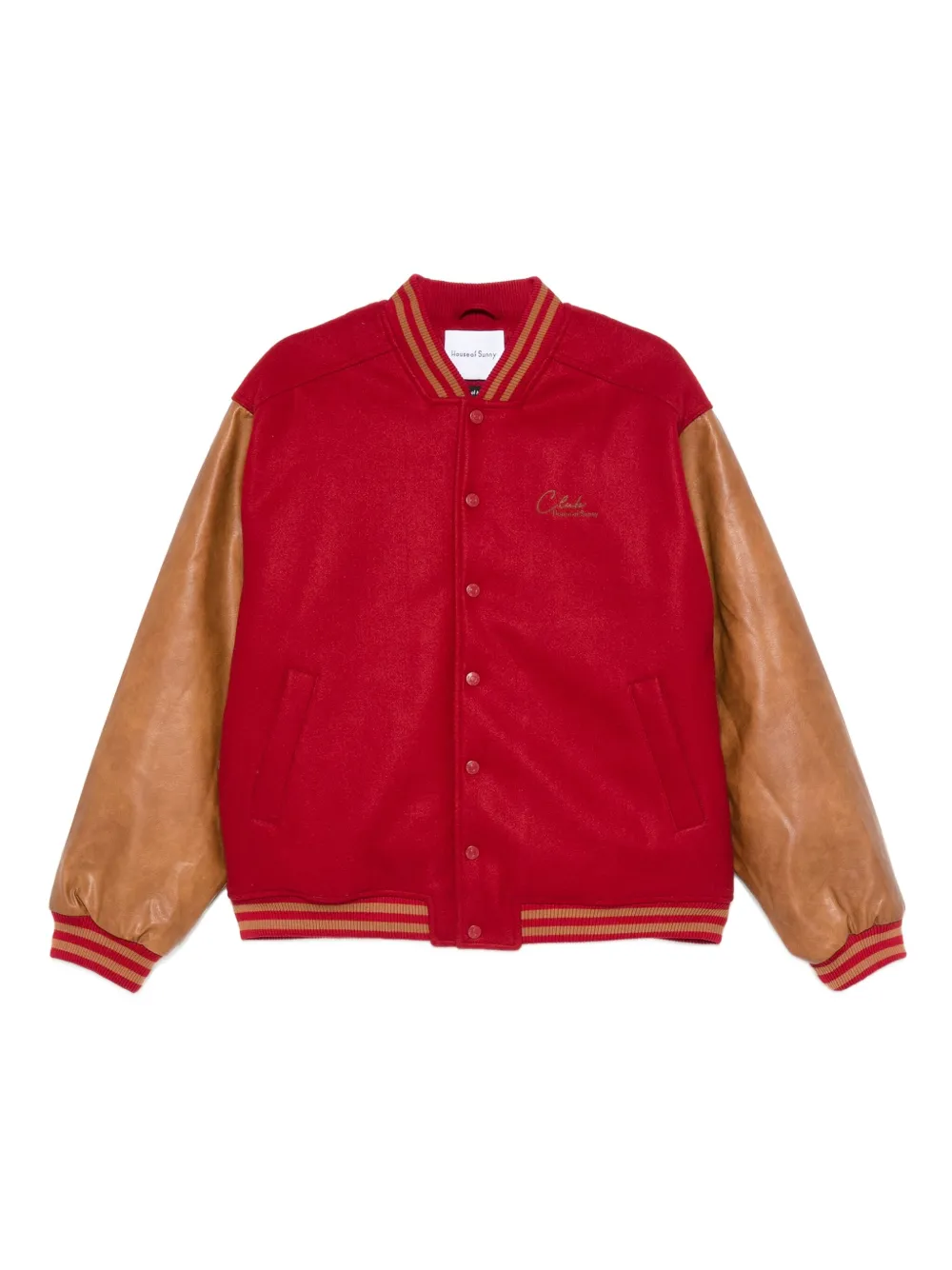 embroidered-logo bomber jacket