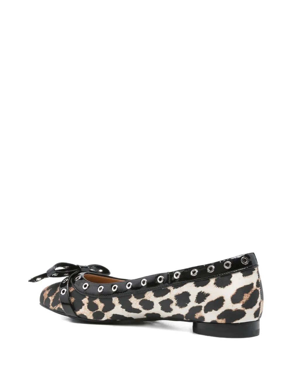 GANNI leopard-print ballerinas Brown