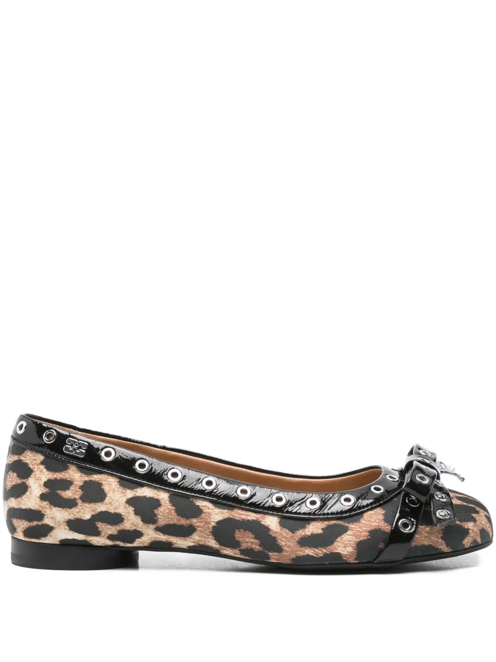 GANNI leopard-print ballerinas Brown