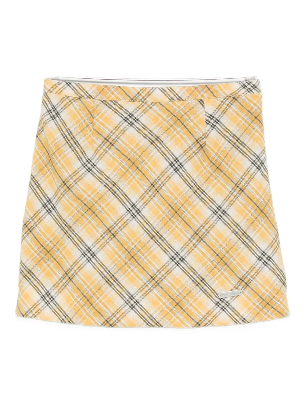 House Of Sunny Checked Mini Skirt In Neutral