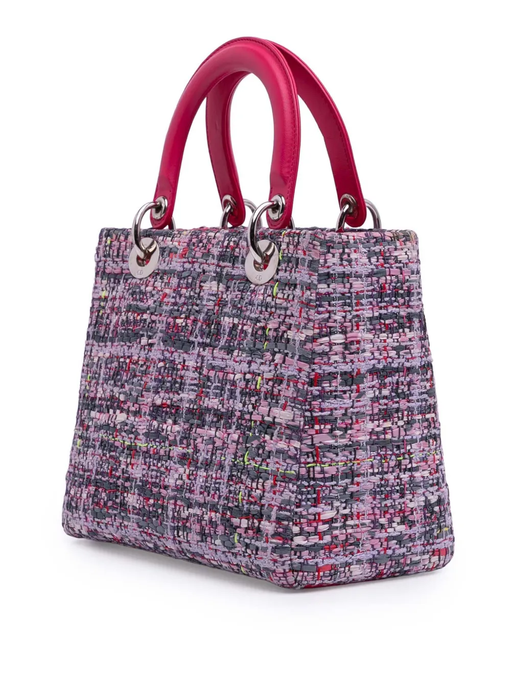 Pre-owned Dior 2014 Medium Tweed Lady  Satchel