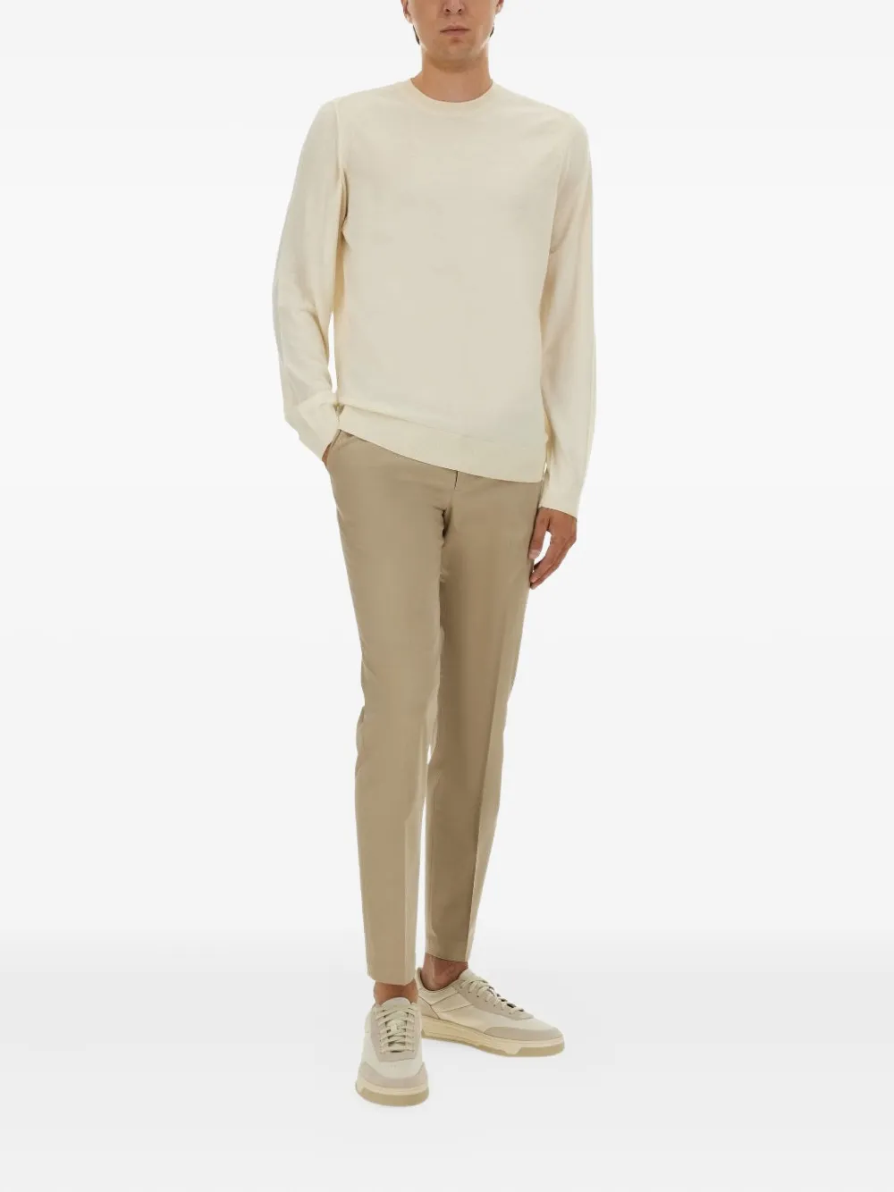 BOSS press-crease trousers - Beige