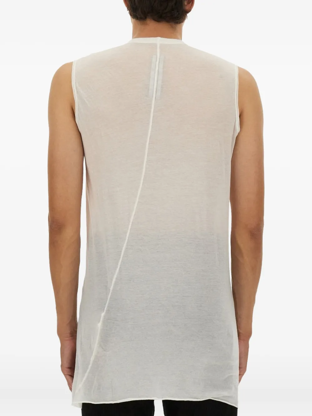 Rick Owens Sleeveless Top With Gradient Effect And Relaxed Fit In White