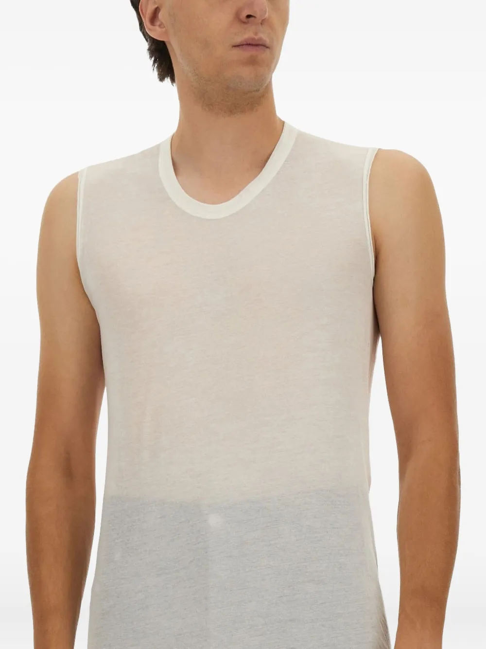 Rick Owens Sleeveless Top With Gradient Effect And Relaxed Fit In White