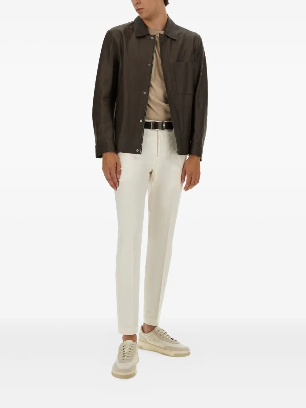 BOSS press-crease trousers - Wit