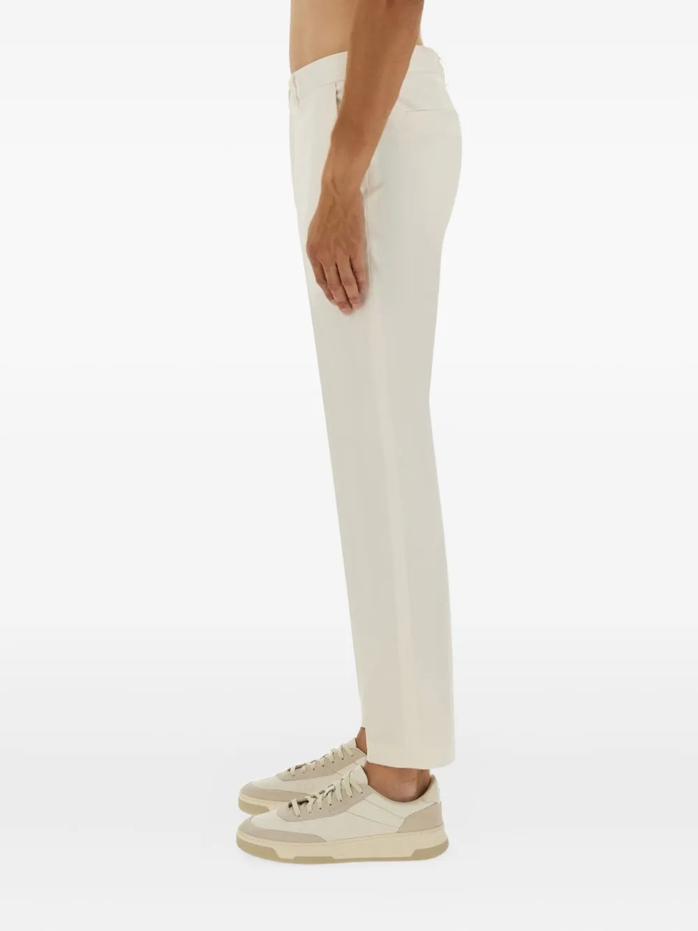 BOSS Broek met plooien Wit