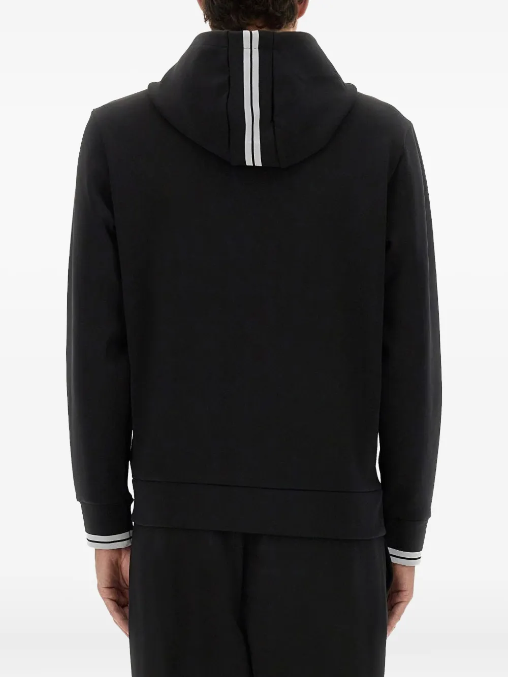 BOSS Hoodie met rits Zwart